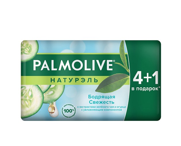 Palmolive მყარი საპონი მწვანე ჩაი და კიტრი 4+1